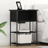 Bedside Cabinet Black Oak 55 x 31 x 76 cm Engineered Wood 859500