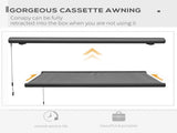 3 x 2.5m Electric Awning with Remote Controller, Aluminium Frame DIY Retractable Awning, UV50 Sun T3398P315961