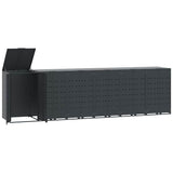 Wheelie Bin Storage for 6 Bins Anthracite 414x79x117 cm Steel 3279986