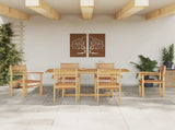 Garden Dining Set 7 pcs Brown Solid Teak Wood 3375778