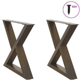 Coffee Table Legs 2 pcs Natural Steel 60x cm Steel 4012711