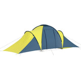 Camping Tent 6 Persons Blue and Yellow 93185