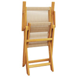 Folding Garden Chairs 8 pcs Beige Solid Wood Acacia 3214573