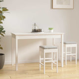 Dining Table White 110x55x75 cm Solid Wood Pine 814250