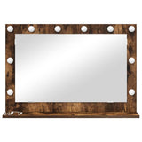 Vanity Mirror Rectangular Smoked Oak 80 x 55 x 18 cm 868297