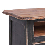 TV Cabinet 120x30x40 cm Black Solid Mahogany Wood 283901
