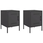 ZNTS Bedside Cabinets 2 pcs Black 36x39x50.5 cm Steel 842911