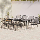 Garden Dining Set Anthracite Steel Large Stackable 3187974