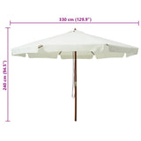 Garden Parasol Sand White 47212