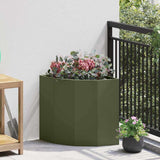 Corner Planter Olive green 45 x 45 x 50 cm Steel 883671
