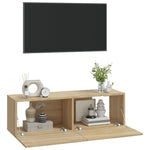 Wall TV Cabinets 2 pcs Sonoma Oak 100x30x30 cm Engineered Wood 804547