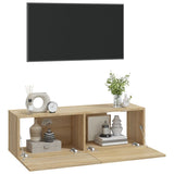 Wall TV Cabinets 2 pcs Sonoma Oak 100x30x30 cm Engineered Wood 804547