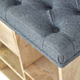 Black Tweed 1 Drawer Bench IN014