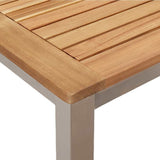 Garden Dining Set 5 pcs Solid Acacia Wood and Stainless Steel 3334774