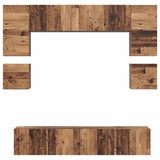 TV Cabinet Set Wall-mounted 8 pcs Old Wood Engineered Wood 3393333