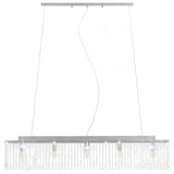 Ceiling Lamp with Crystal Beads Silver 104 cm E14 50860