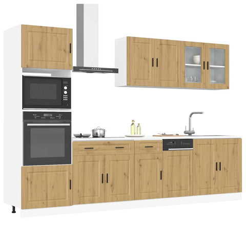 ZNTS 7 Piece Kitchen Cabinet Set Kalmar Artisan Oak Engineered Wood 3314760