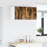 Hanging Cabinet 2 pcs Smoked Oak and White 40 x 31 x 40 cm 884139