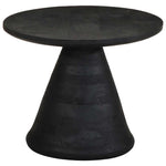 ZNTS Side Table Black Ø50x40 cm Solid Wood Mango 4017535