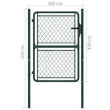 Garden Gate Steel 100x150 cm Green 144405