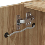 Bathroom Mirror Cabinet with LED Light Oak 45x13x52 cm 357968