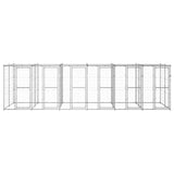 Outdoor Dog Kennel Galvanised Steel with Roof 14.52 m 3082275