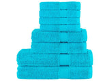 8 Piece Premium Towel Set SOLUND Turquoise 600 gsm 137549