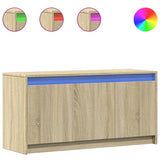 TV Cabinet with LED Sonoma Oak 100x34x50 cm Engineered Wood 852210