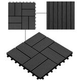 11 pcs Decking Tiles WPC 30x30 cm 1 sqm Black 45031