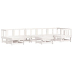 ZNTS 8 Piece Garden Lounge Set White Solid Wood Pine 3186278