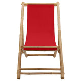 313020 Deck Chair Bamboo and Canvas Red