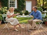Outdoor Bistro Set Folding Patio Furniture Set with 2 Chairs Table for 2 People White and Green T3398P551643