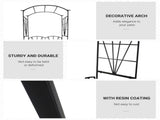 Garden Bench, 2 Seater Outdoor Patio Bench, Metal Garden Loveseat with Arch for Vines and Climbing T3398P547940