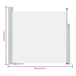 Patio Retractable Side Awning 170x300 cm Cream 317887