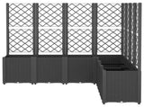 Garden Planter with Trellis Black 160x160x140 cm PP 367883
