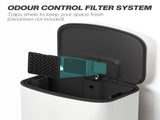50L Kitchen Bin with Soft-Close Lid and Stay-Open Function, Stainless Steel Pedal Bin with Removable T3398P424975