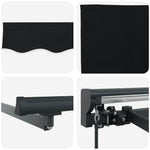 Retractable Awning Manual Black 300x250 cm Fabric 3330049