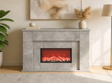 Fireplace with LED Strip Concrete 63 x 20 x 54.5 cm 8021098