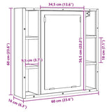 Bathroom Mirror Cabinet Old Wood 60x16x60 cm Engineered Wood 862226
