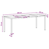 Garden Dining Set 9 pcs Black and Anthracite 200 x 80 x 73 cm 3448910