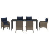 Garden Dining Set with Cushion 7 pcs Grey Poly Rattan 3380195