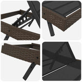 Sun Lounger 3 pcs Brown 197 x 70 x 82 cm Poly Rattan 3381202