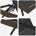 Sun Lounger with Table 2 pcs Brown, black 40 x 40 x 40.5 cm 42009979