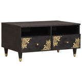Coffee Table with Drawer Black 80 x 54 x 40 cm Solid Mango Wood 4018821