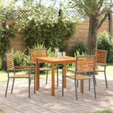 Garden Dining Set 5 pcs Grey Solid Acacia Wood 3365515