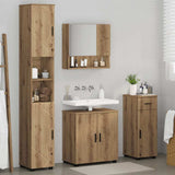 Bathroom Furniture Set with Drawer with Door 4 pcs Artisan Oak 3392982