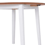 Drop-leaf Dining Table Round MDF White 245370