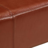 Gym Bok Bench Brown 110 cm Real Leather and Solid Wood Mango 351102