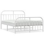 Metal Bed Frame without Mattress with Footboard White 160x200cm 353705