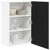 Hanging Cabinet with Door Black Oak and White 50 x 31 x 80 cm 884267